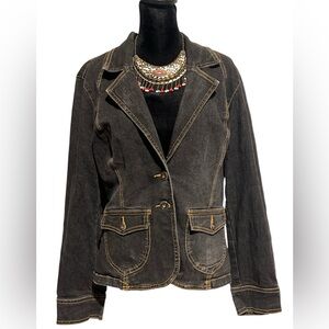Gloria Vanderbilt vintage black denim jacket